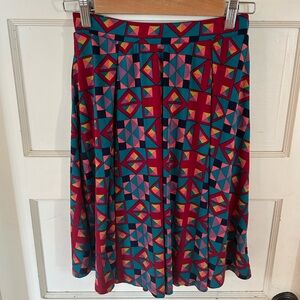LuLaRoe A-Line Skirt Colorful Geometric Circle Skirt